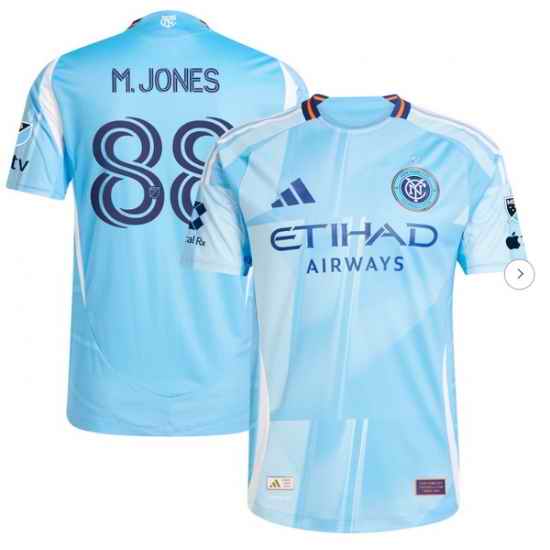 Men's New York City FC Malachi Jones adidas Light Blue 2025 The Excelsior Kit Authentic Player Jersey